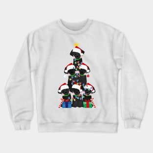 Holiday Preppy Black Lab Puppy Christmas Tree Crewneck Sweatshirt